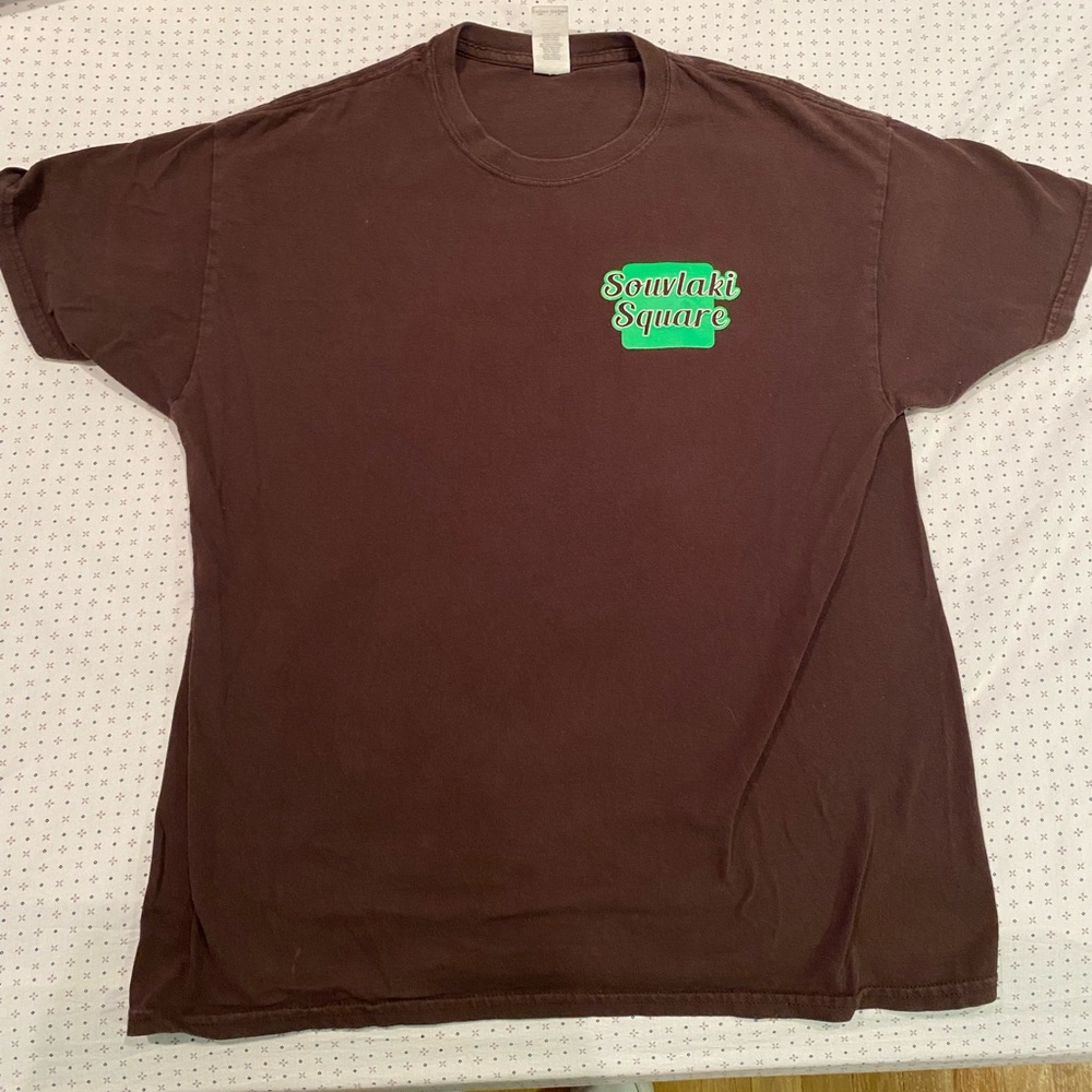 Brown and green men’s large shirt